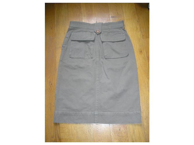 Isabel Marant Etoile saia cáqui de algodão, taille 38. Caqui - vista 2