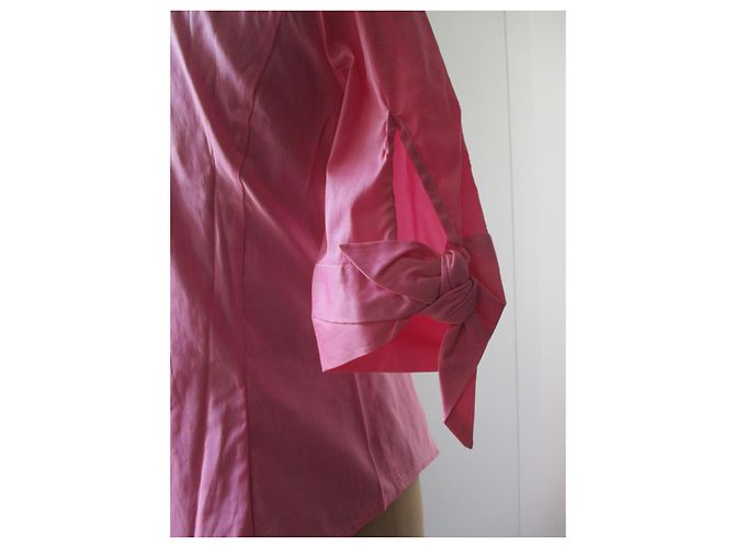 Tara Jarmon Camisa de algodón rosa, taille 38. - vista 3