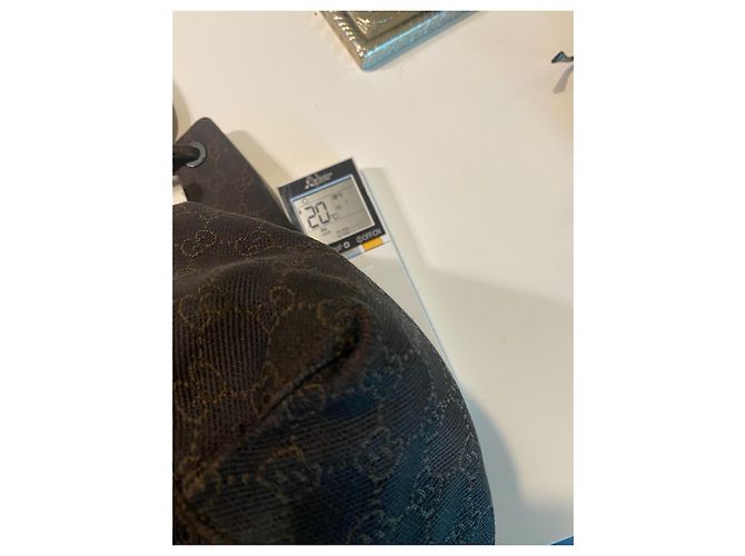 Borsa hobo Gucci monogramma GG tela marrone - vista 5