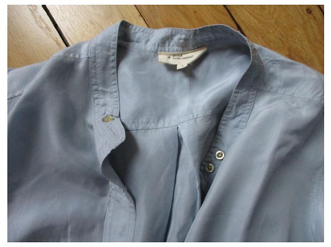 Isabel Marant Abito da camicia, porcellana di seta blu, taille 1. Blu chiaro - vista 2