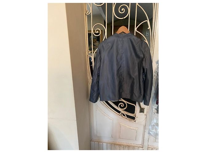 Dries Van Noten Box Jacke Hellblau Baumwolle - Ansicht 3