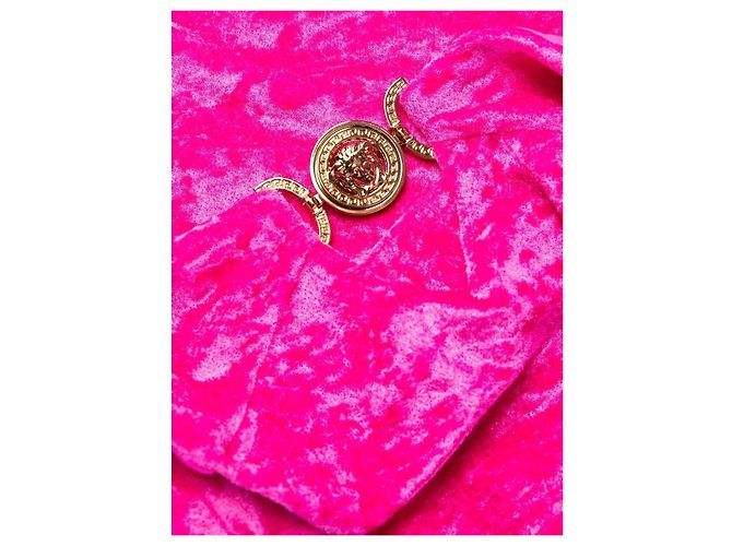 Versace Einteiliger Badeanzug aus Velours mit Ausschnitten Fuchsia Fuschia - Ansicht 3