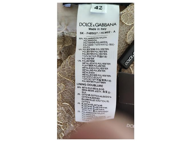 Dolce & Gabbana FALDA LAPIZ DOLCE&GABBANA ENCAJE DORADO - vista 4