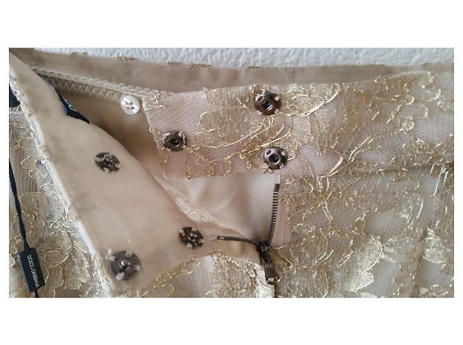 Dolce & Gabbana FALDA LAPIZ DOLCE&GABBANA ENCAJE DORADO - vista 5