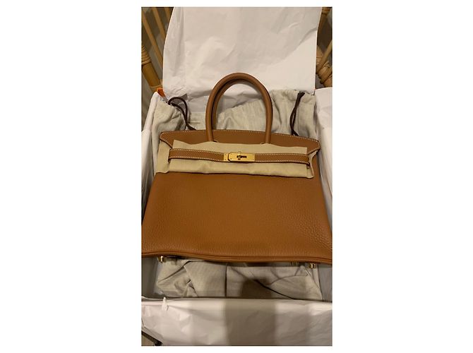 Hermès HERMES BIRKIN 30 togo gold Marrone chiaro - vista 2