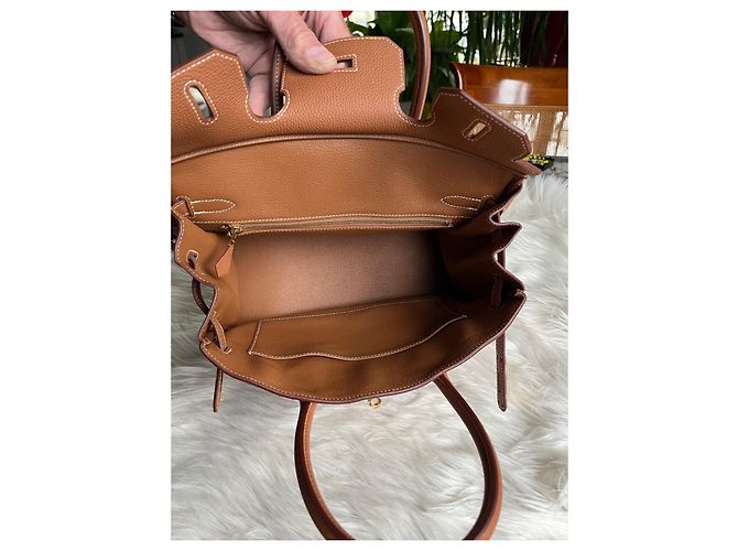 Hermès HERMES BIRKIN 30 togo gold Marrone chiaro - vista 6