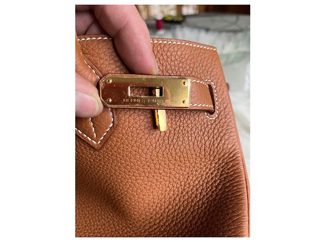 Hermès HERMES BIRKIN 30 togo gold Marrone chiaro - vista 7