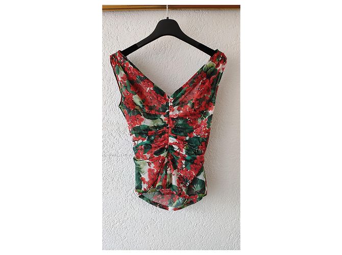 Dolce & Gabbana DOLCE&GABBANA TOP DE CHIFÓN CHARMEUSE DRAPEADO Multicolor - vista 3