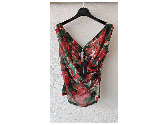 Dolce & Gabbana DOLCE&GABBANA TOP DE CHIFÓN CHARMEUSE DRAPEADO Multicolor - vista 6