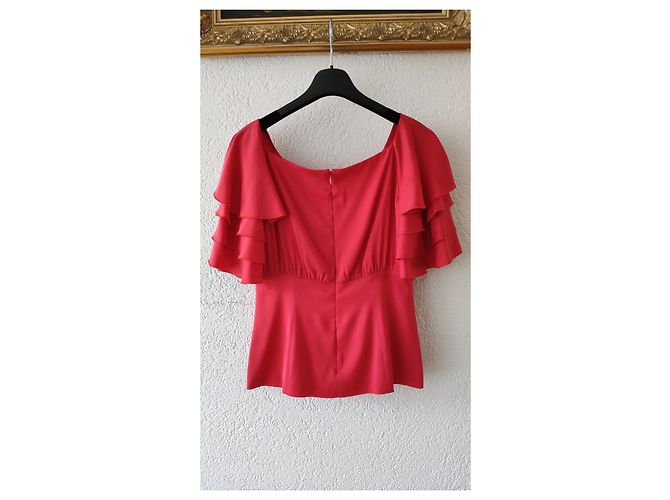 Dolce & Gabbana DOLCE&GABBANA ORANGE SILK BLUS Rosso - vista 3