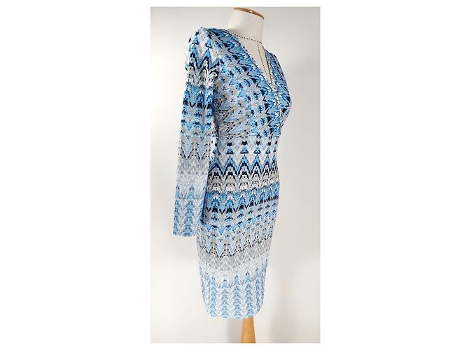 Hale Bob Kleid Blau Grau - Ansicht 3