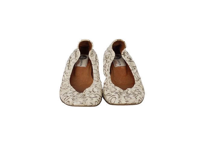Bailarinas Lanvin de piel de serpiente Blanco - vista 2