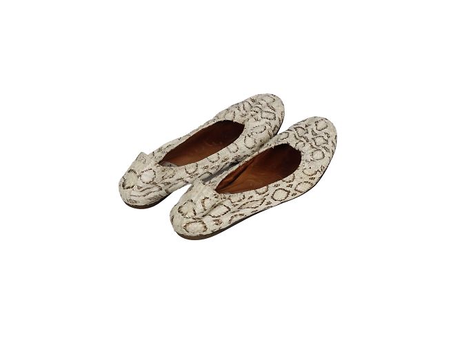 Bailarinas Lanvin de piel de serpiente Blanco - vista 3