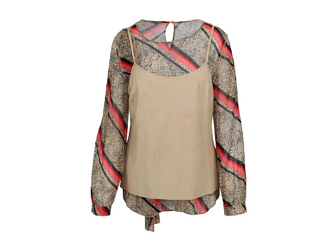 Camicetta stampata DKNY con volant Multicolore - vista 4