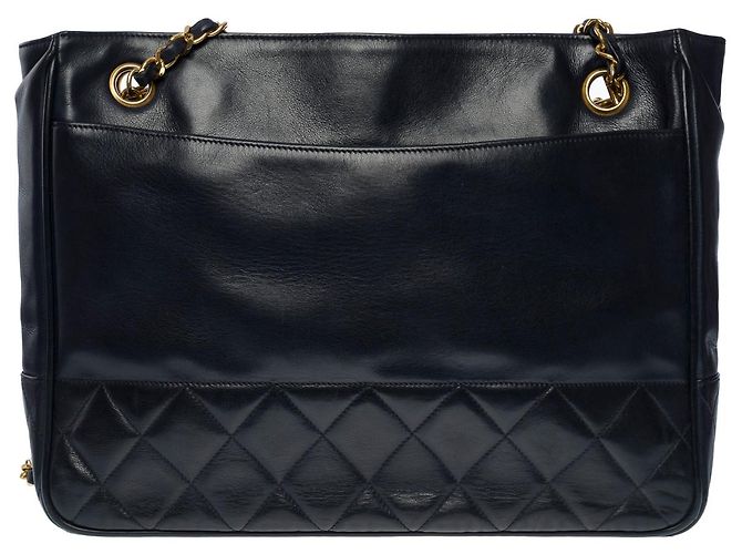 Timeless BOLSA CLÁSSICA CHANEL SHOPPING EM COURO MARINHO -101012 - vista 2