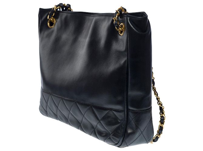 Timeless BOLSA CLÁSSICA CHANEL SHOPPING EM COURO MARINHO -101012 - vista 4