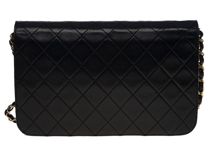 Timeless CHANEL Umhängetasche mit voller Klappe aus schwarzem Leder - 100596 - Ansicht 2