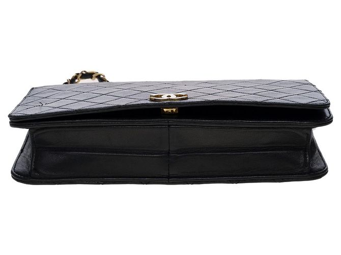 Timeless CHANEL Umhängetasche mit voller Klappe aus schwarzem Leder - 100596 - Ansicht 8