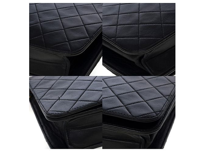 Timeless CHANEL Umhängetasche mit voller Klappe aus schwarzem Leder - 100596 - Ansicht 9