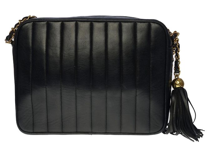 CHANEL camera shoulder bag in black leather - 100544 - view 2
