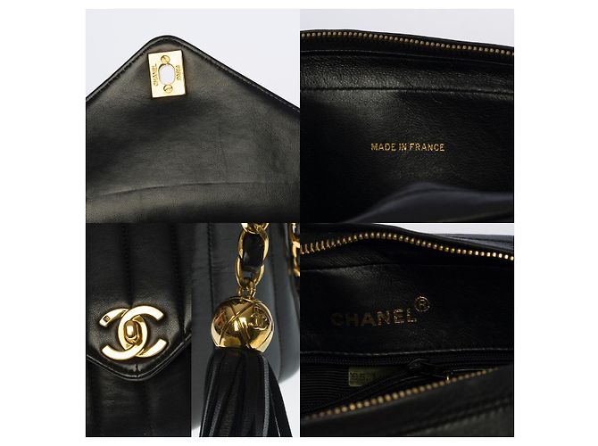 CHANEL camera shoulder bag in black leather - 100544 - view 5