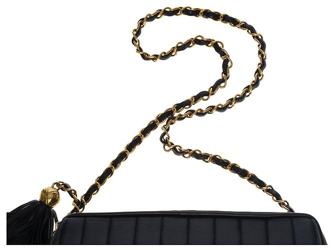 CHANEL camera shoulder bag in black leather - 100544 - view 8