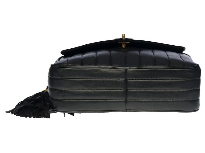 CHANEL camera shoulder bag in black leather - 100544 - view 9