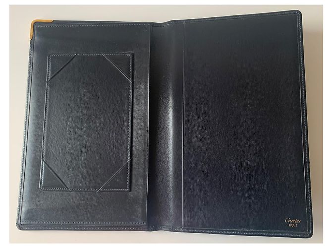 Clutch Cartier Sapphire in pelle nera con finiture oro Nero Gold hardware - vista 10