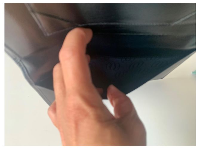 Clutch Cartier Sapphire in pelle nera con finiture oro Nero Gold hardware - vista 11