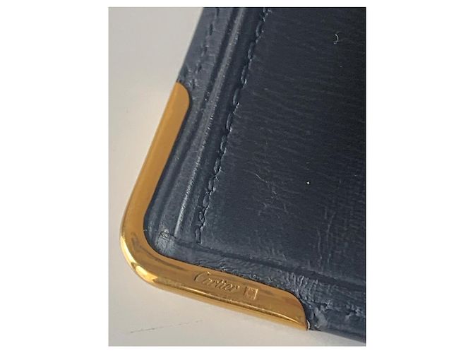 Clutch Cartier Sapphire in pelle nera con finiture oro Nero Gold hardware - vista 12