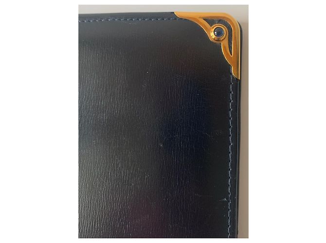 Clutch Cartier Sapphire in pelle nera con finiture oro Nero Gold hardware - vista 3