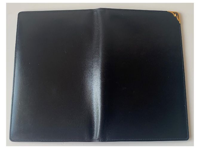 Clutch Cartier Sapphire in pelle nera con finiture oro Nero Gold hardware - vista 7