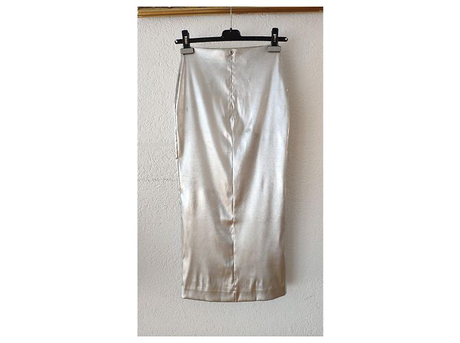 Dolce & Gabbana FALDA DE JERSEY STRETCH REVESTIDO DOLCE&GABBANA Plata - vista 3