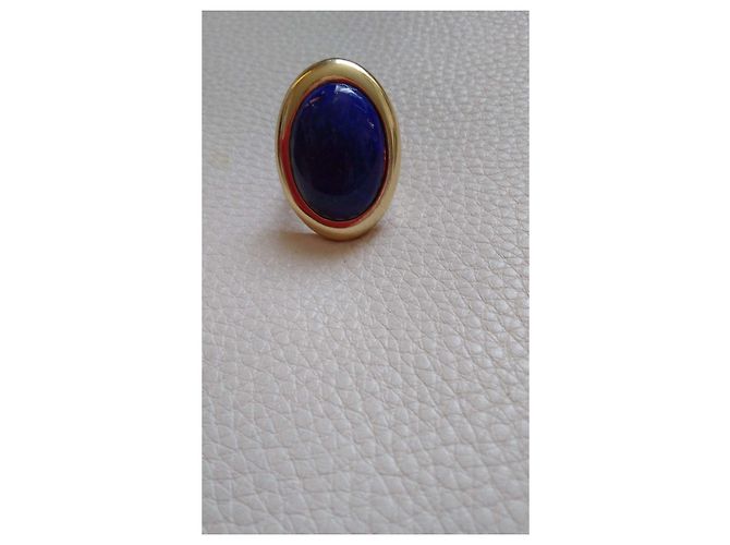 Lanvin Lapis Lazuli Ring Oval Goldfarben Blau Golden - Ansicht 3
