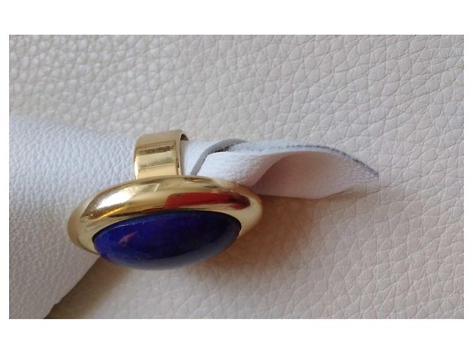 Lanvin Lapis Lazuli Ring Oval Goldfarben Blau Golden - Ansicht 4