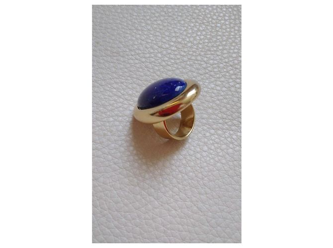 Lanvin Lapis Lazuli Ring Oval Goldfarben Blau Golden - Ansicht 5