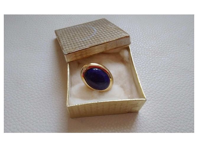 Lanvin Lapis Lazuli Ring Oval Goldfarben Blau Golden - Ansicht 8