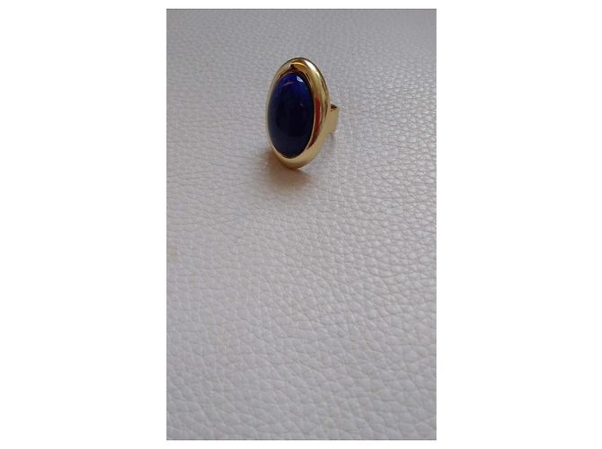 Lanvin Lapis Lazuli Ring Oval Goldfarben Blau Golden - Ansicht 9