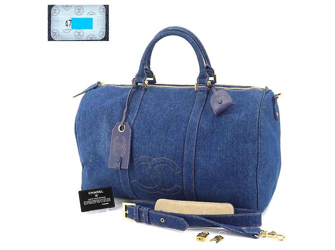 Timeless Borsa da viaggio Chanel Blu - vista 9