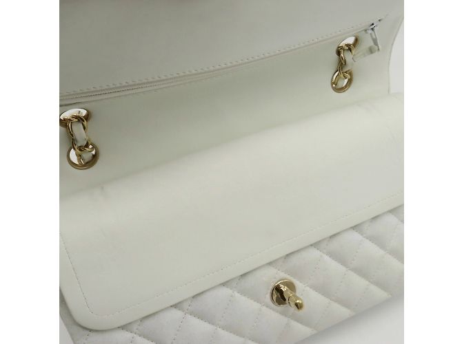 Timeless Chanel Classic Flap Shopper Bag White - view 6
