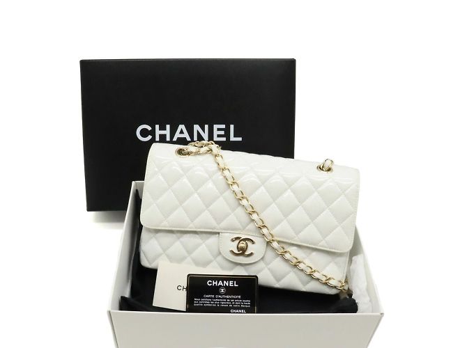 Timeless Chanel Classic Flap Shopper Bag White - view 9