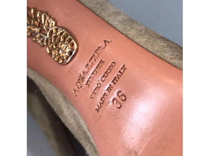 Sandali AQUAZZURA T.EU 36 Camoscio Beige - vista 7