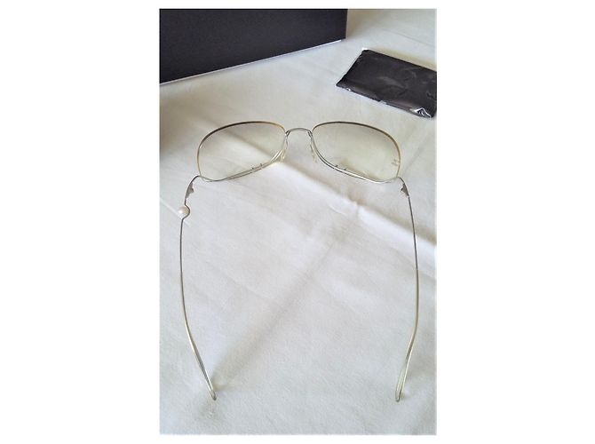 Chanel Senza montatura con perla - Ottime condizioni Grigio Metallico - vista 7