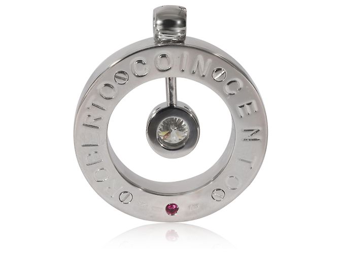 Ciondolo Roberto Coin Cento Diamond Enhancer in 18K oro bianco, 2.15 ctw. Marrone - vista 2