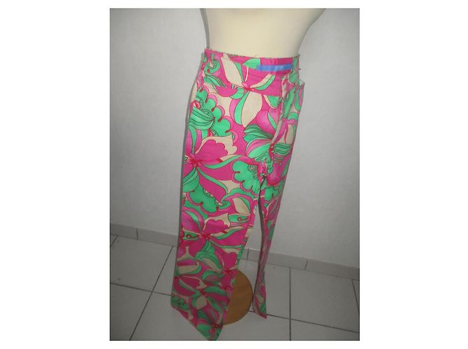 Terninho Escada Fuchsia Verde Branco Algodão Tamanho 38 Multicor - vista 6