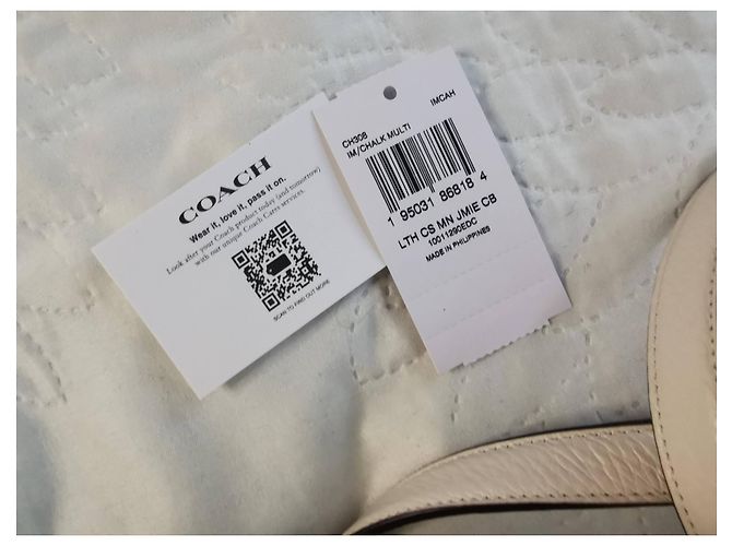 Borsa a tracolla Coach in pelle bianca ecru Beige Cachi Bianco sporco Marrone chiaro - vista 10