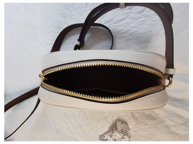 Borsa a tracolla Coach in pelle bianca ecru Beige Cachi Bianco sporco Marrone chiaro - vista 12