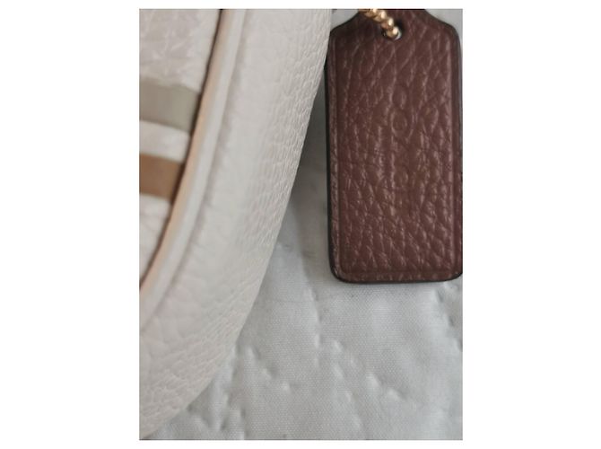 Borsa a tracolla Coach in pelle bianca ecru Beige Cachi Bianco sporco Marrone chiaro - vista 15