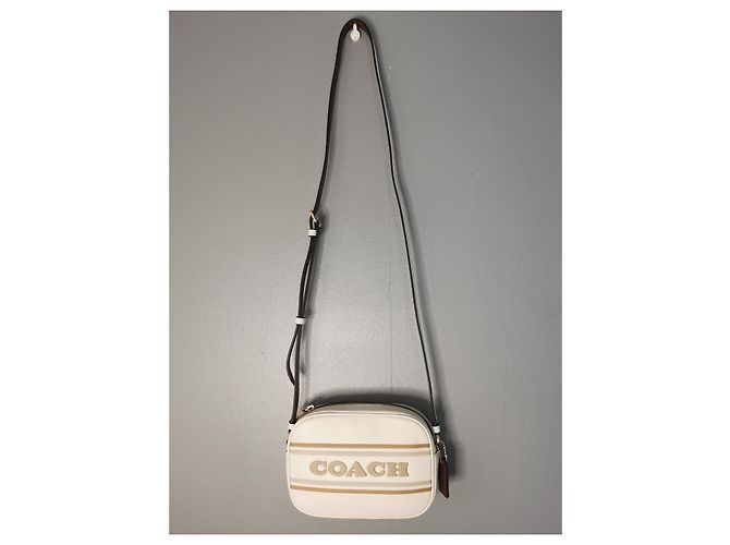 Borsa a tracolla Coach in pelle bianca ecru Beige Cachi Bianco sporco Marrone chiaro - vista 3