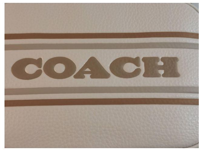 Borsa a tracolla Coach in pelle bianca ecru Beige Cachi Bianco sporco Marrone chiaro - vista 8